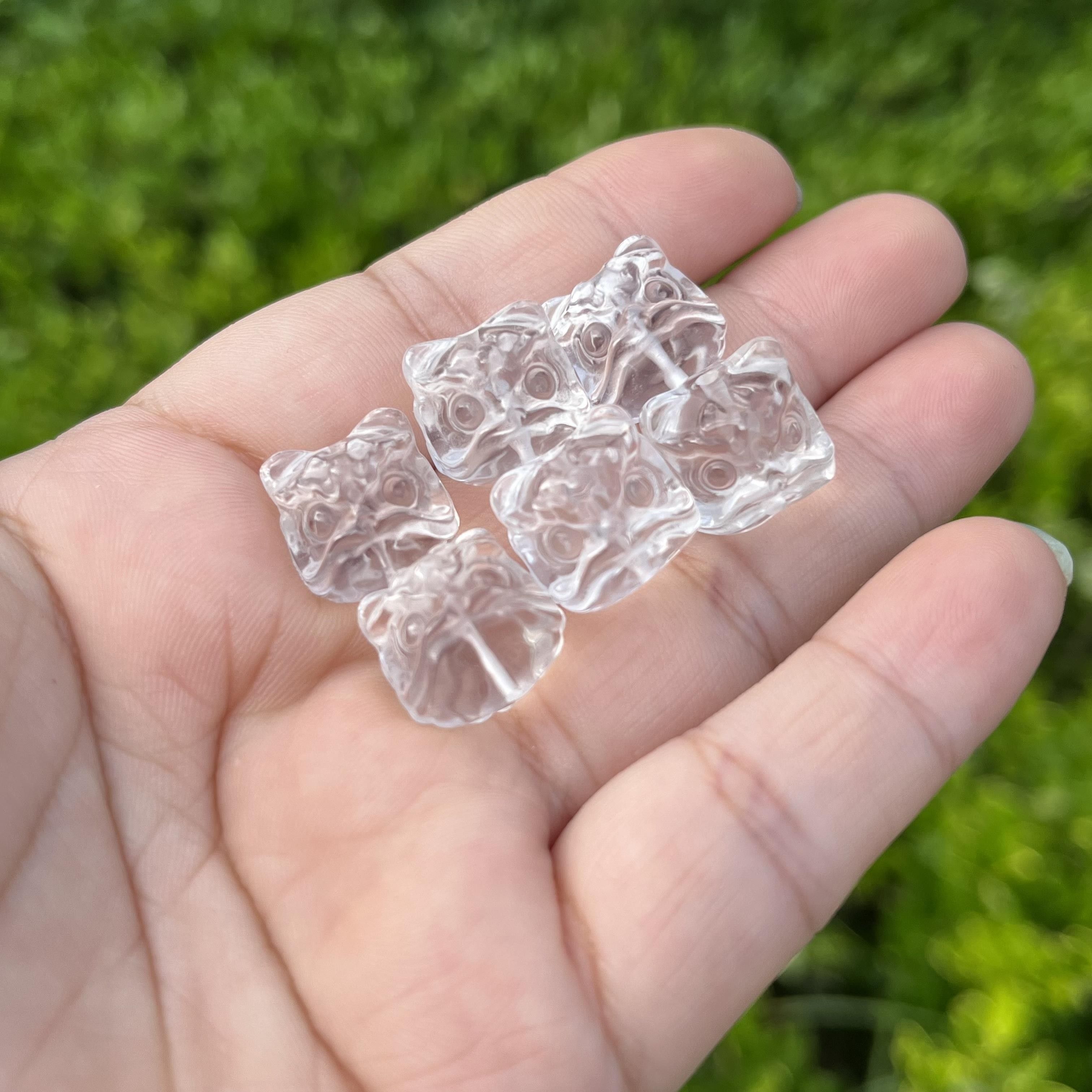 2025纯天然白水晶醒狮12mm上下直孔配珠隔珠饰品手链项链Diy手工