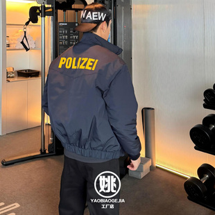 W25SS秋冬POLIZE印花三防棉服加厚保暖硬汉boxy短宽廓形男士 夹克