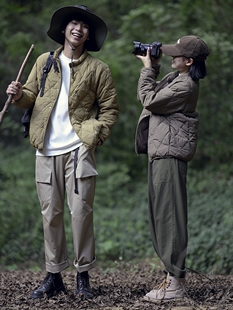 立领轻薄情侣棉服复古美式 休闲户外简约保暖加棉秋冬男女百搭棉衣