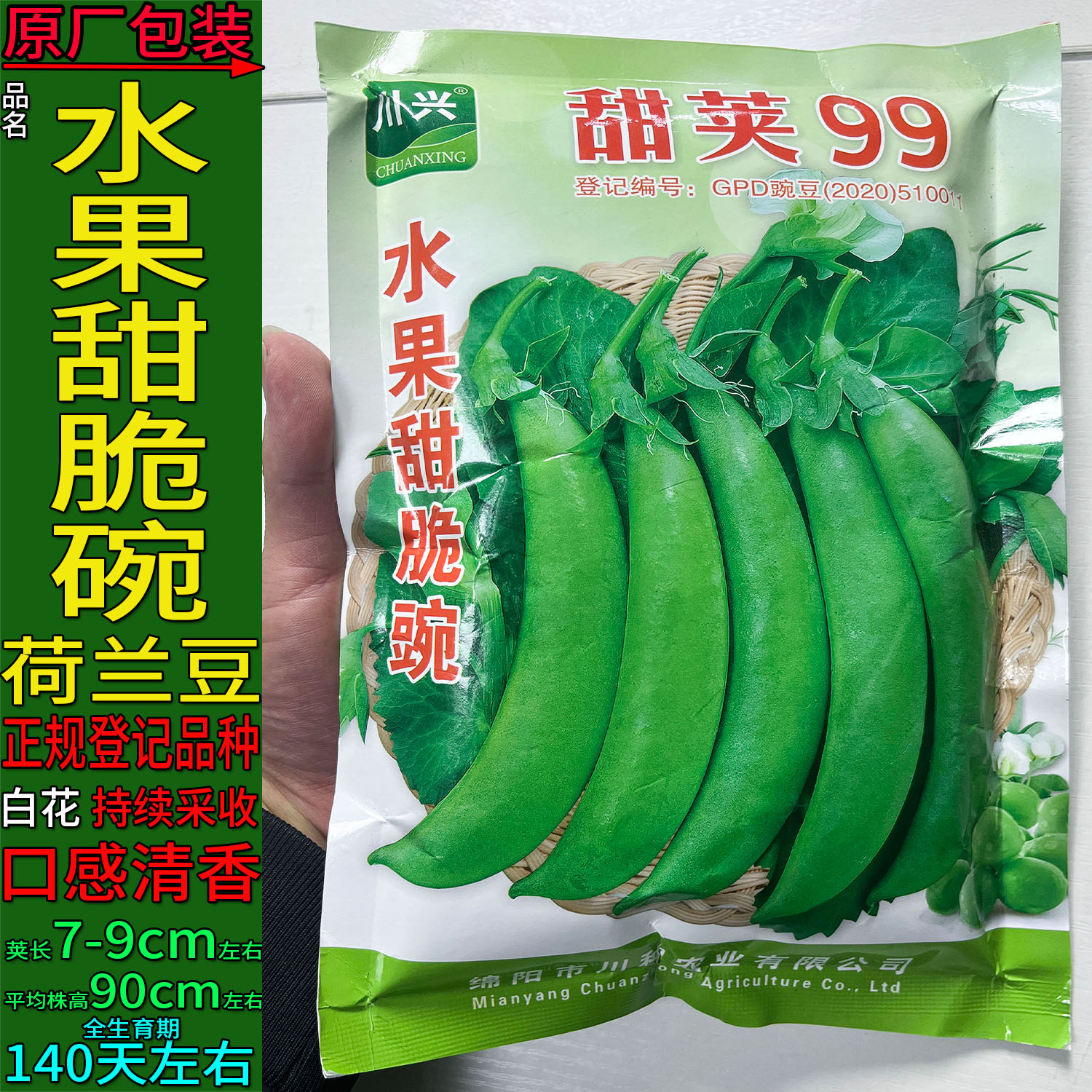 水果脆甜荷兰豆豌豆荚种子高产大