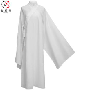 紫矜芙汉服明制圆领道袍内搭直裰打底袍中国风新款白色白色2XL178
