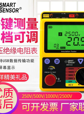 希玛AR3125高精度高压兆欧绝缘电阻测试仪5000V多档位电子摇表5KV