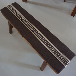 燊虓新中式长坐垫玄关垫鞋凳垫圈椅垫亚麻长条凳垫空气纤维海绵沙