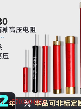 短云RI80高压电阻无感高频玻璃釉绝缘耐压KV1W2W3W5W10W20W50W100