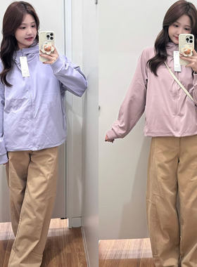 优优女装秋冬新款双面穿防风摇粒绒拉链连帽外套户外防水E479697