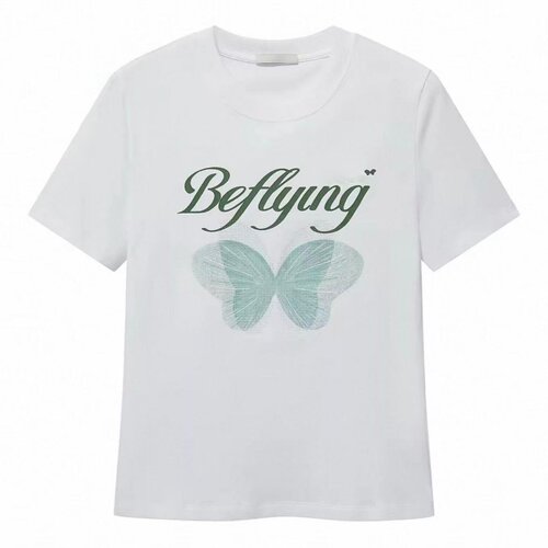 现货短袖T恤2026春季新款修身正肩蝴蝶上衣女3K1BA13