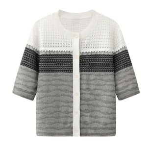 预.售2026夏季新款H型圆领针织开衫通勤穿搭2K2YE26