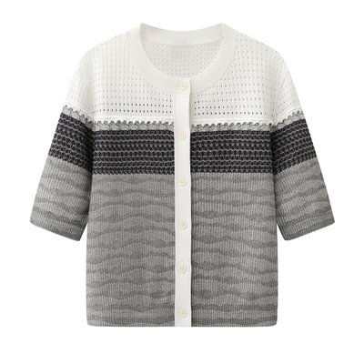 预.售2026夏季新款H型圆领针织开衫通勤穿搭2K2YE26