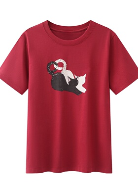 现货短袖T恤2026夏新款休闲正肩直筒棉质上衣女3K2BA10