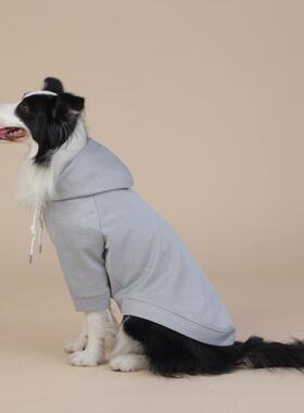 宠物秋冬季猫咪狗狗加绒卫衣带帽中大型犬衣服宠物公版纯色卫衣