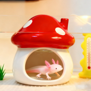 六角恐龙躲避屋小宠蝾螈专用躲藏洞穴用品乌龟观赏鱼陶瓷鱼缸造景