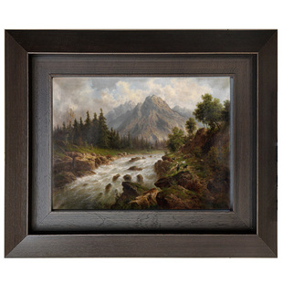 油画框纯实木胡桃木色水彩素描框宽11厘米白木自然纹理无结疤立体