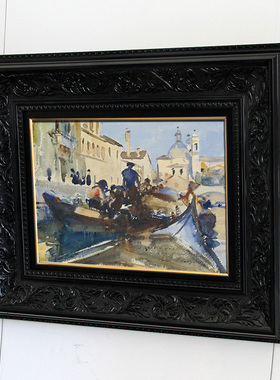 素描水彩框黑色雕花纹欧式外框装裱定做油画框发泡PS材料