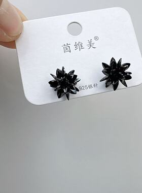 轻奢锆石高级感方糖银针耳环珍珠小众设计超闪耳钉气质耳饰耳坠