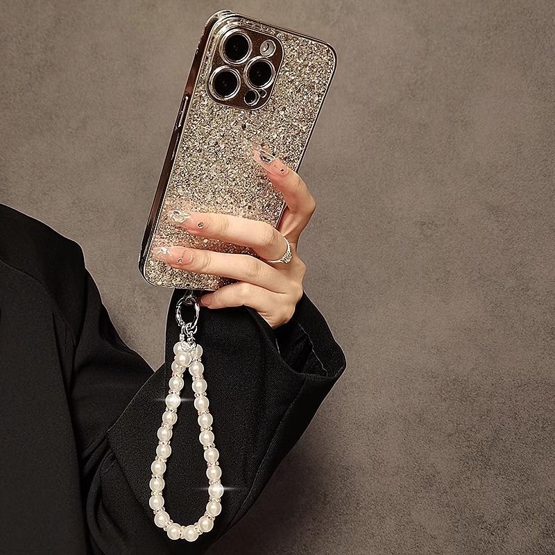 奢华高级感小众精致简约时尚百搭水晶原创手作串珠水钻珍珠手提链手腕短挂绳带夹片手机壳钥匙扣ccd包包挂件