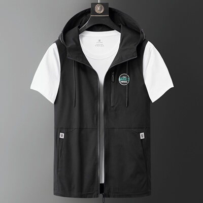 连帽马甲男春季韩版定制logo