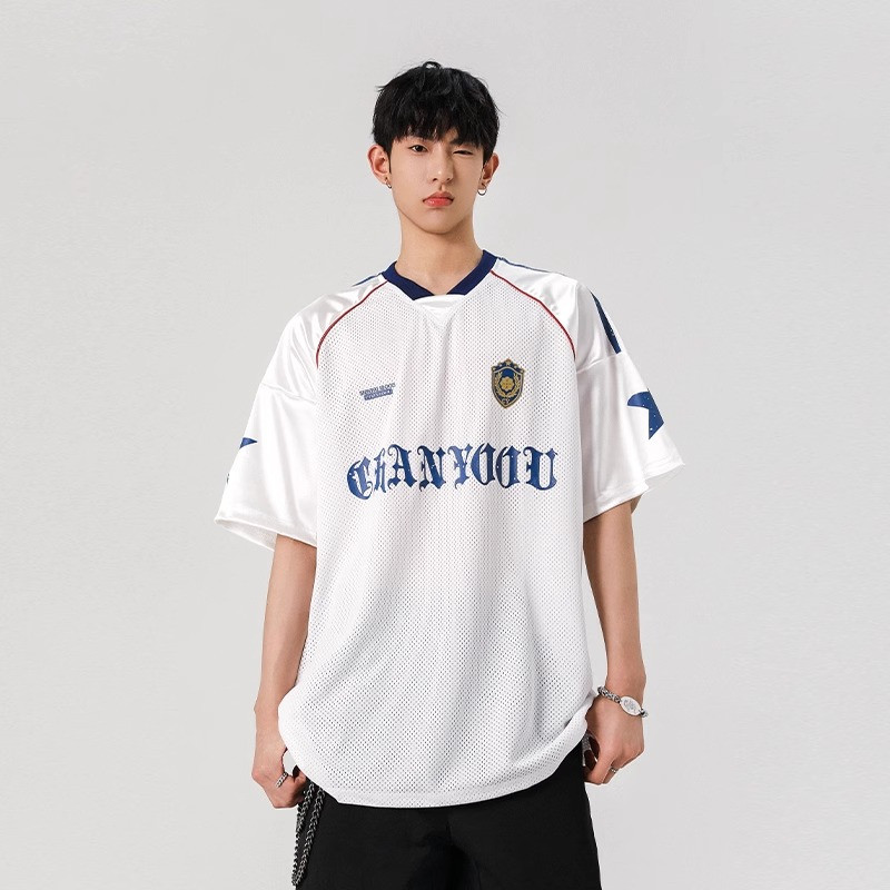 2025新款美式球衣风t恤短袖男