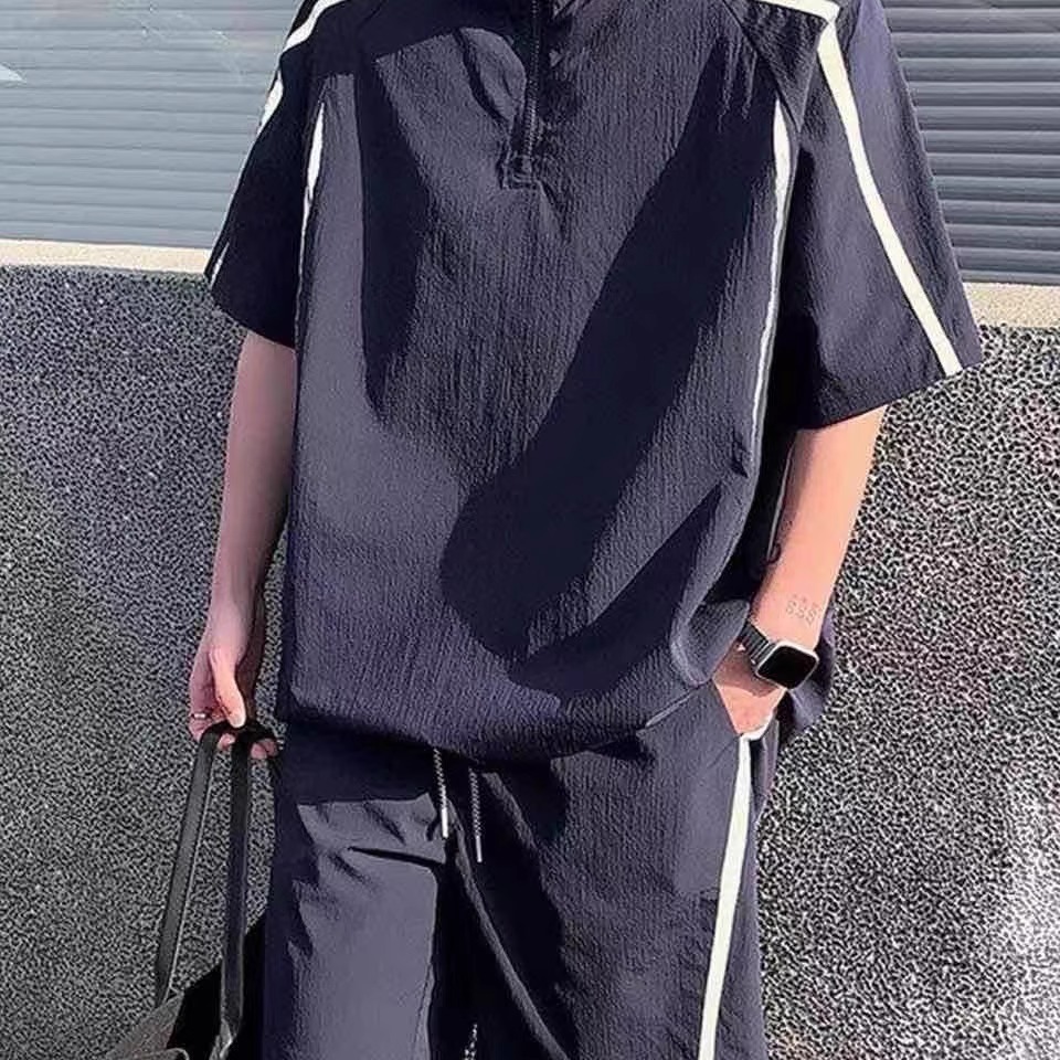 2025夏季短袖短裤冰丝速干两件套