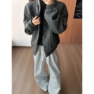 羊毛外套男秋冬季加厚高级感夹克