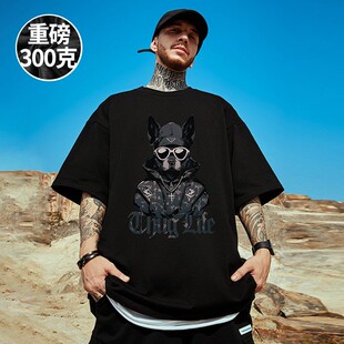 t恤男女情侣学生bf宽松纯棉胖子半袖 300斤国潮oversize短袖 特大码