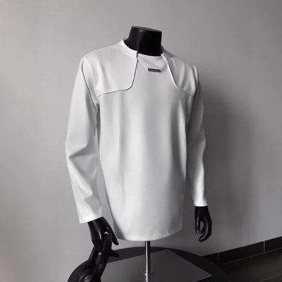 高级感韩系长袖t恤男女春秋设计感白色小众解构卫衣打底衫ins内搭