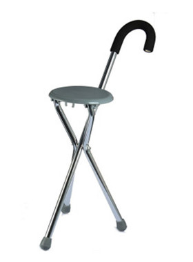 凯洋手杖凳老人助行三脚拐杖带座板可折叠铝合金拐棍FS911L