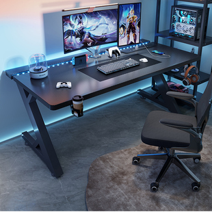 电竞桌台式电脑桌实木书桌卧室家用钛戟S3可夹装机械臂碳纤维桌子