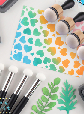 半圆海绵刷头印台印泥涂抹刷色DIY遮蔽背景上色做旧工具BLENDING