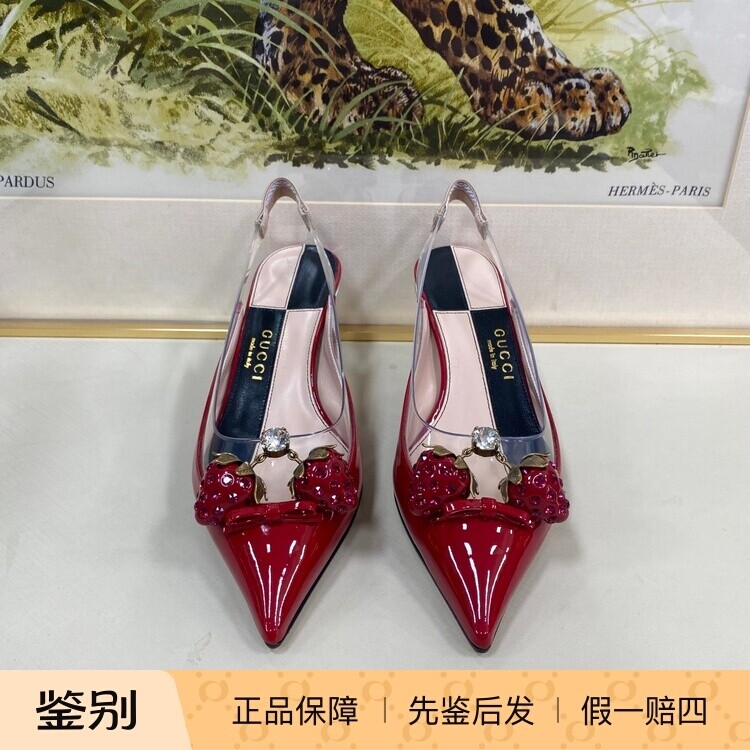 一折特卖35码Gucci竹节高跟鞋