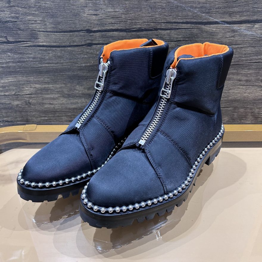 闲置品 alexander wang 亚历山大王黑色帆布女士短靴38.5码
