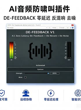 DE-FEEDBACK ai降噪 防啸 去混响插件零迟降噪lp2机架defeedback