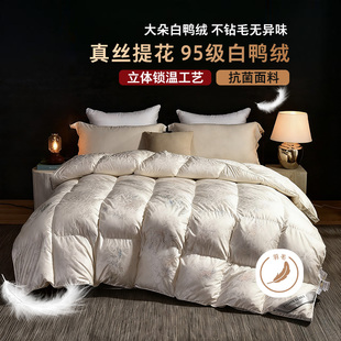 真丝提花 200x230cm羽绒被鸭绒被芯保暖冬被春秋被亲肤被加厚轻奢