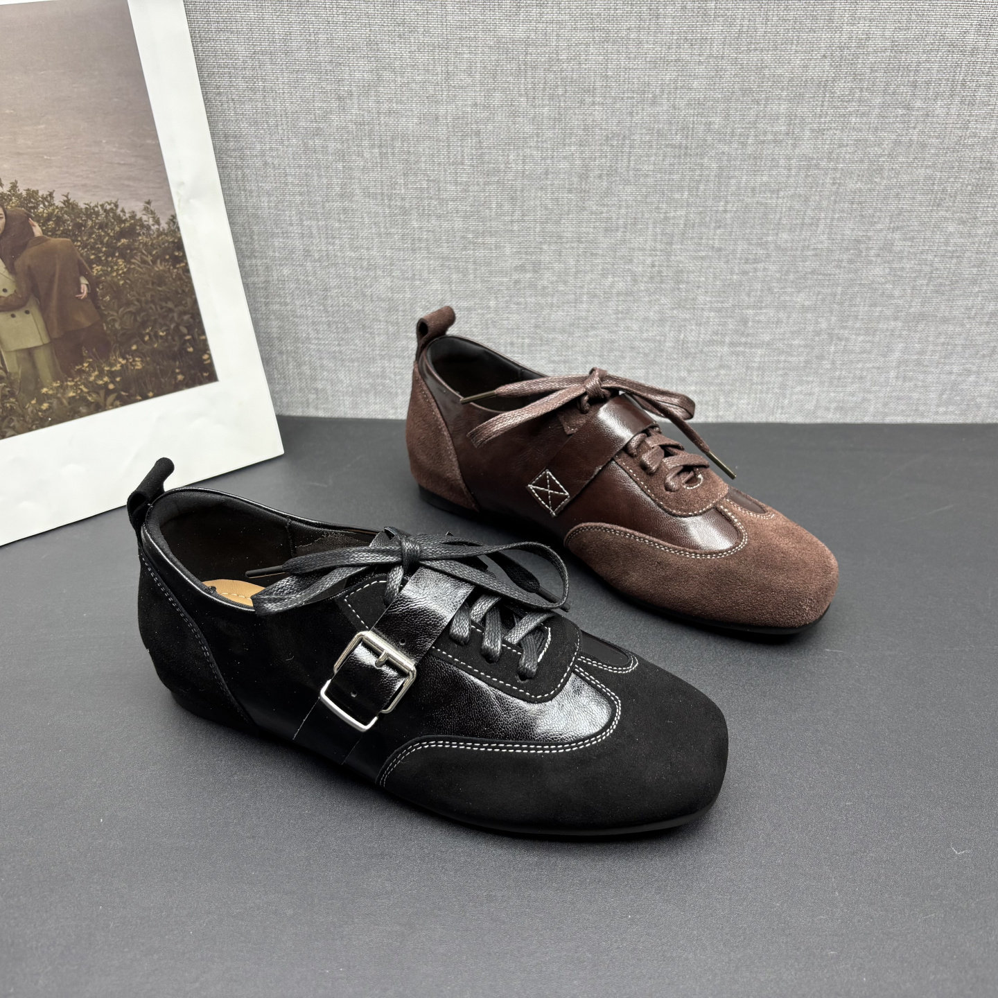 2026春新款真皮女鞋圆头系带深口软底内增高舒适羊皮休闲德训鞋女,女鞋,德训鞋,淘宝优惠券,粉丝福利购,淘宝优惠卷