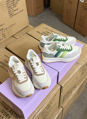 俄罗斯单 原包装真皮春款运动休闲鞋大码平底牛皮老爹运动女鞋40