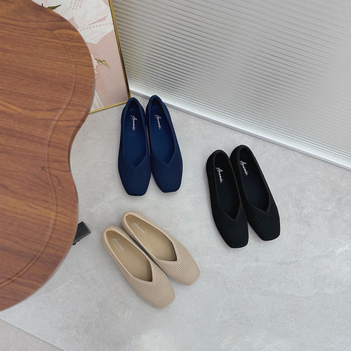 法式百搭豆豆单鞋外贸大码女鞋