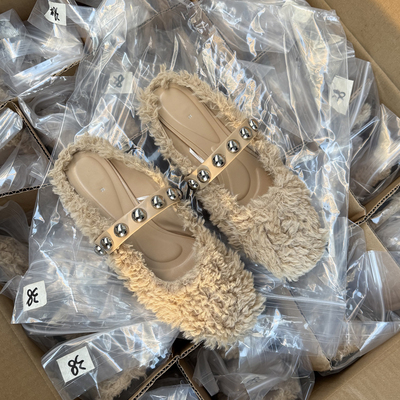 方头外穿拖鞋轻便洋气大码穆勒鞋