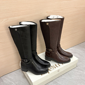 外贸纯原 百搭骑士高靴4142码 秋冬新款 黑色大靴围长筒女靴大码