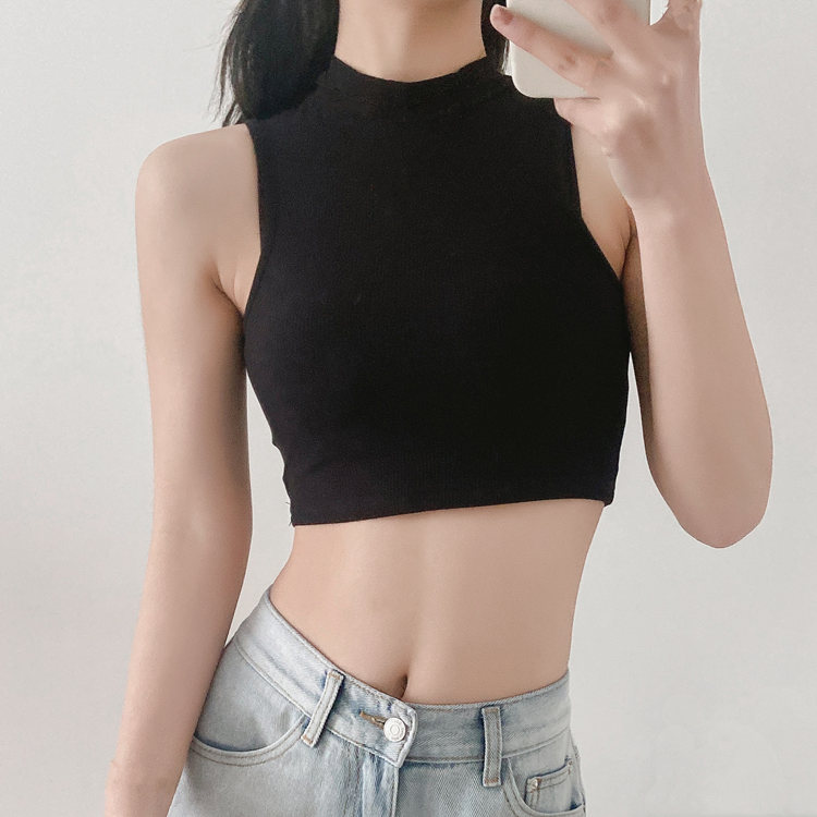 欧美风修身显瘦短款露脐
