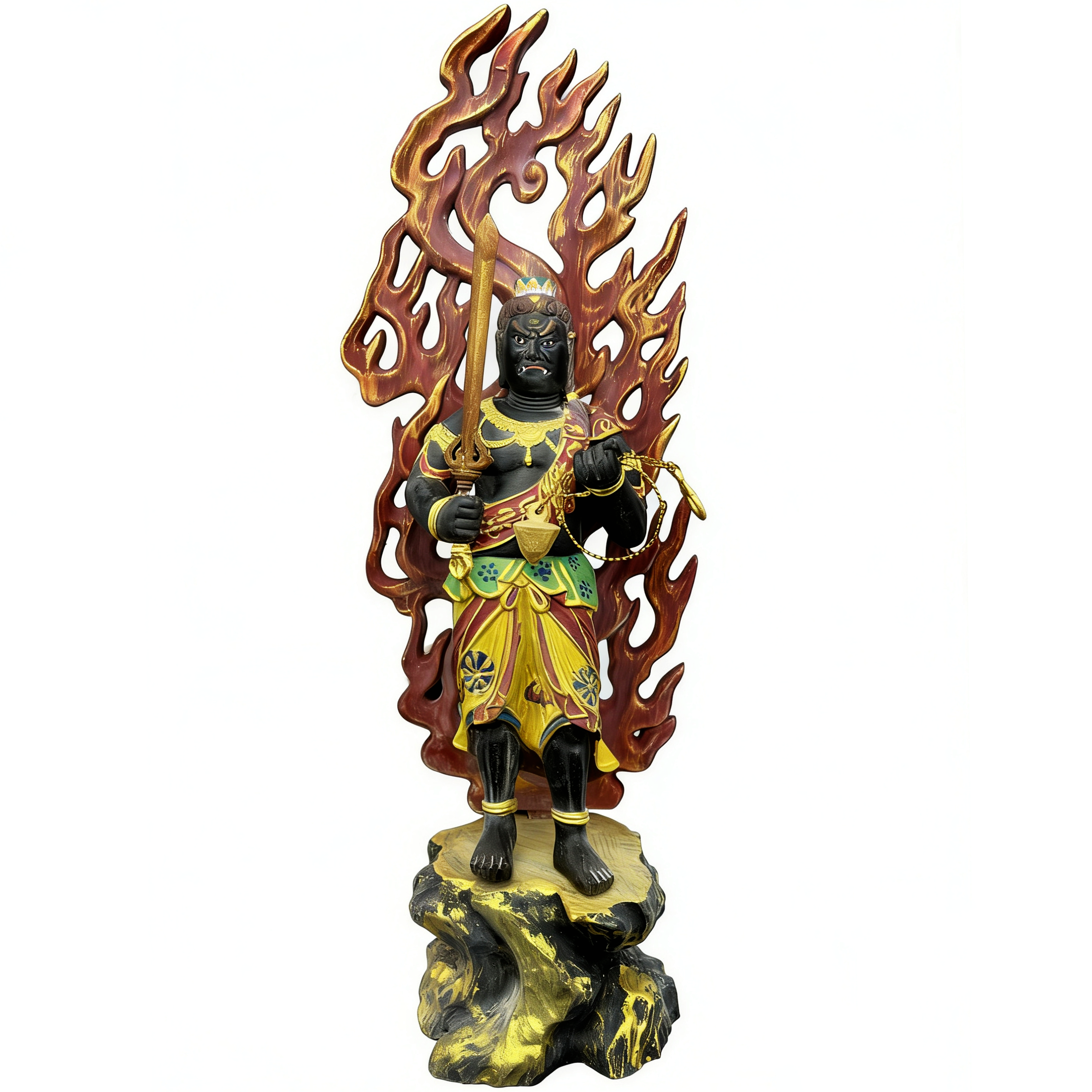 不动明王 站立供养如法佛像木雕真言宗 唐密佛像