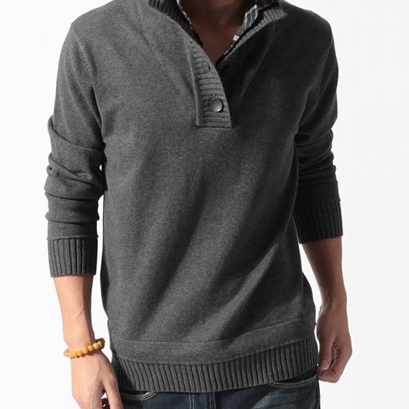 collar men's sweater knit shirt 男式毛衣立领针织衫