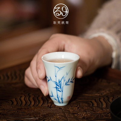 中式陶瓷品茗杯景德镇精品小茶杯