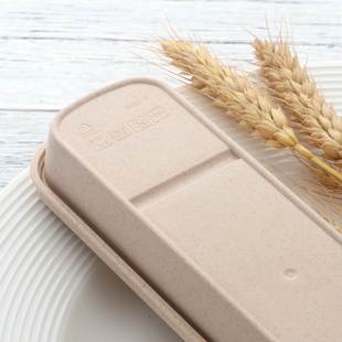 双人筷子勺子套装盒子餐具收纳盒外出旅行便携长方形空大号带婴儿