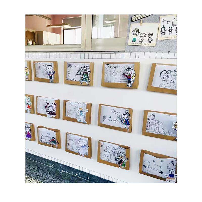幼儿园走廊过道墙面表征环创作品收纳盒展示故事墙面装饰材料教室