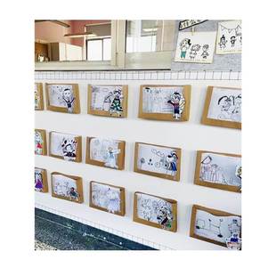 幼儿园走廊过道墙面表征环创作品收纳盒展示故事墙面装饰材料教室