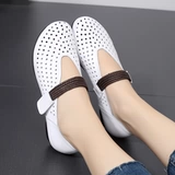 Летняя универсальная обувь для кожаной обуви, сандалии для матери, из натуральной кожи, в корейском стиле, мягкая подошва