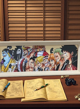 海贼王通缉令复古30亿尼卡路飞房间卧室工作室拍照摆件装饰画