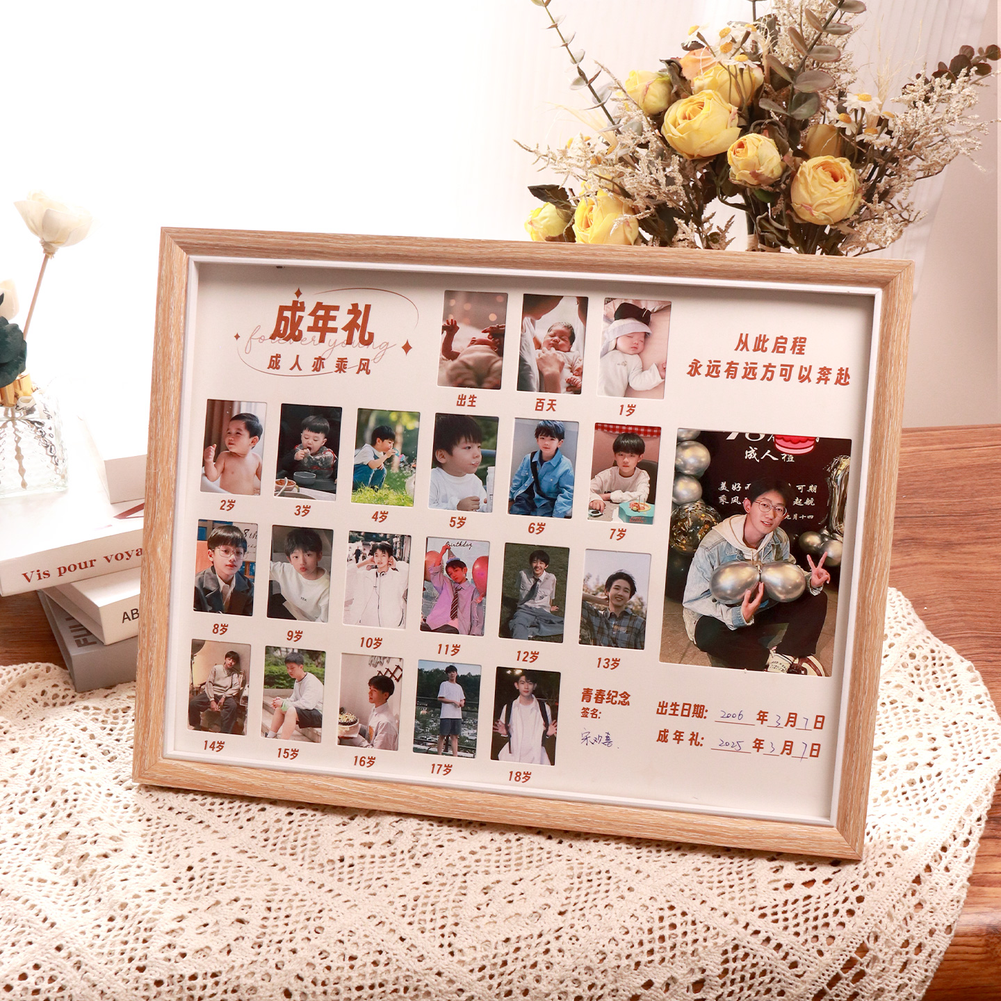 18岁成人礼纪念青春成长定制纪念相框高中毕业礼物创意照片摆台