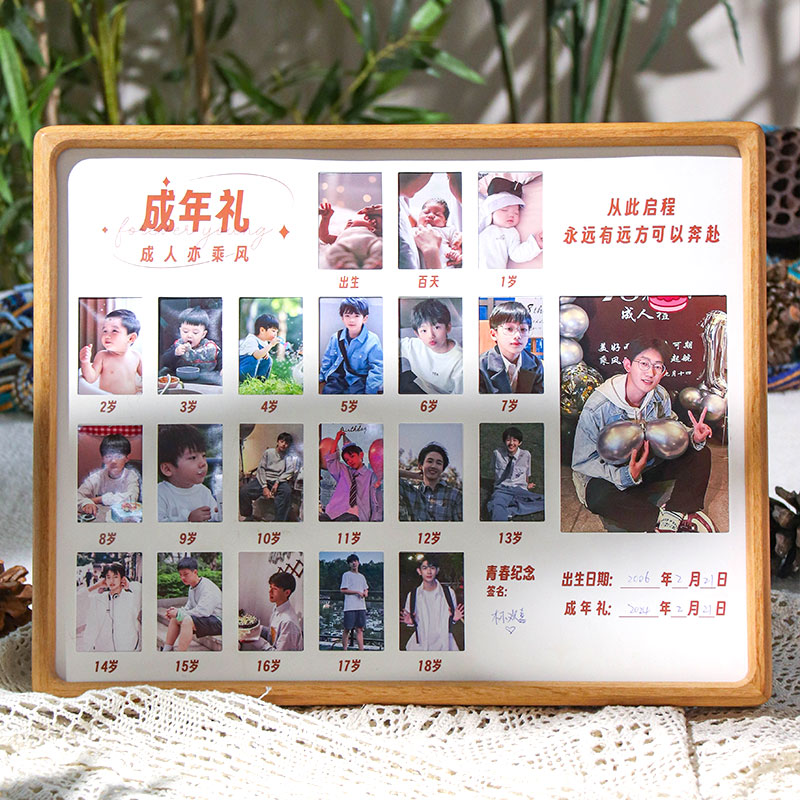 得创林木框简约现代成人礼