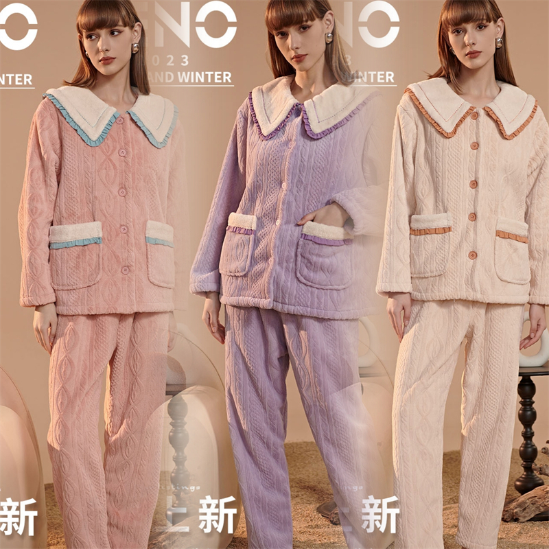 派邦奴女牛奶复合绒秋冬家居服
