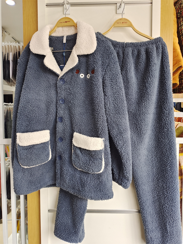 秋冬季米粒绒家居服派邦奴男